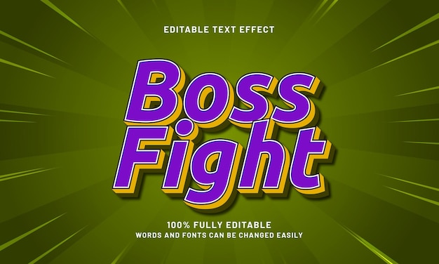 Boss kämpfen bearbeitbare Text-Effekte mit einem Spiel und Kinder-Thema