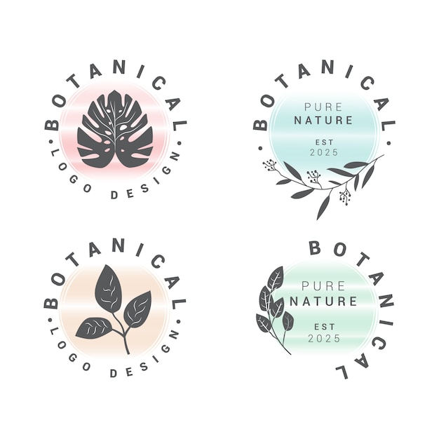 Botanische blumen-logo-sammlung