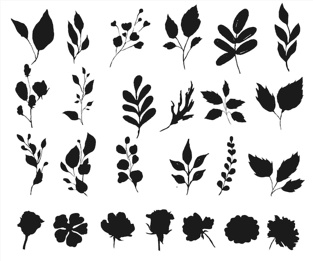 Botanische Blumensilhouette