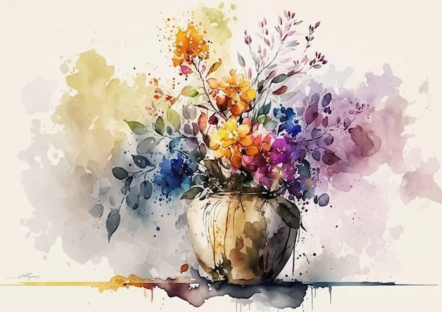 Vektor botanische glückseligkeits-aquarell-blumen für einen friedlichen geist