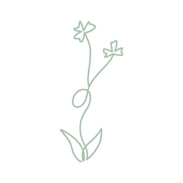 Botanische hand gezeichnet runde linie grenze blätter und blumen hochzeits-einladung