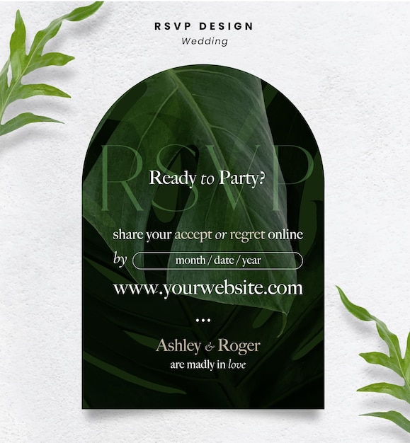 Botanische Hochzeits-RSVP-Designvorlage