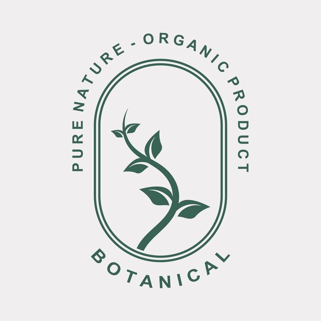 Botanische logo-illustration für natürliche bio-marke der schönheit