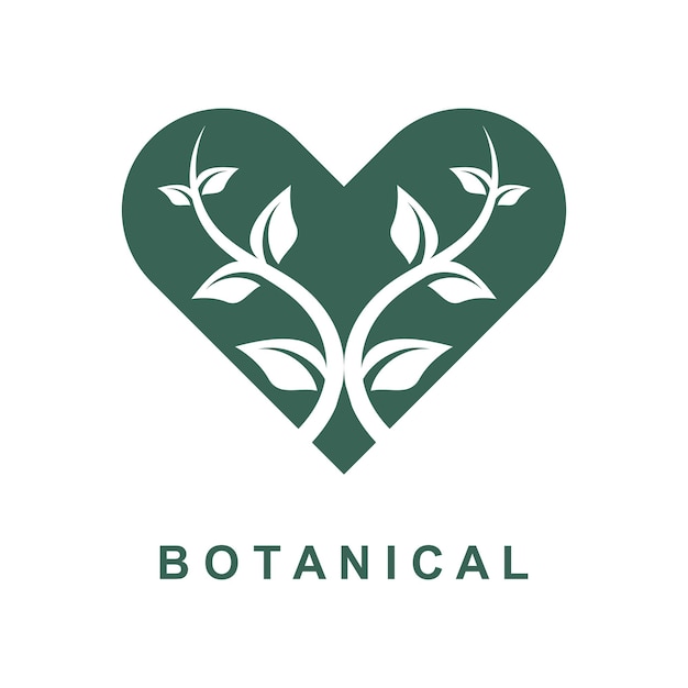 Botanische logo-illustration für natürliche bio-marke der schönheit