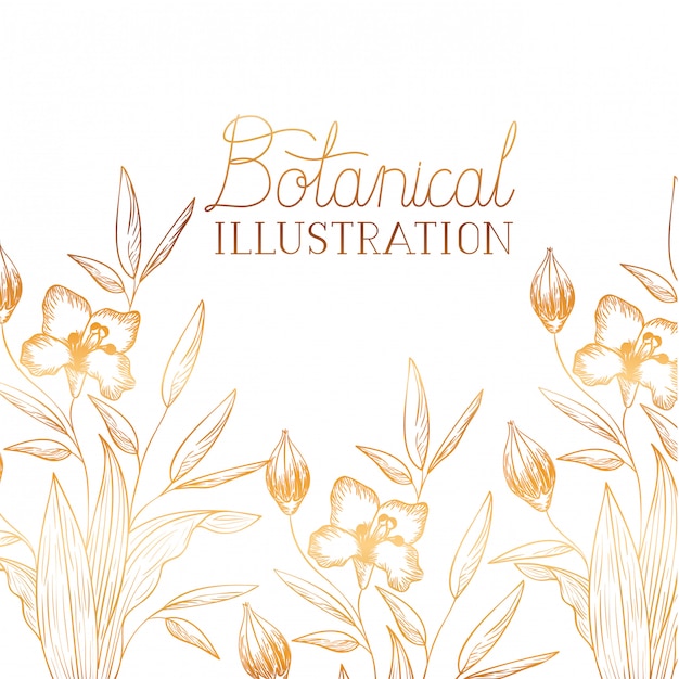 Botanischer Illustrationsaufkleber mit Anlagen