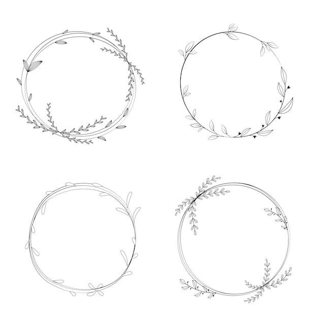 Botanischer Rahmen Set Vektor floralen Stil