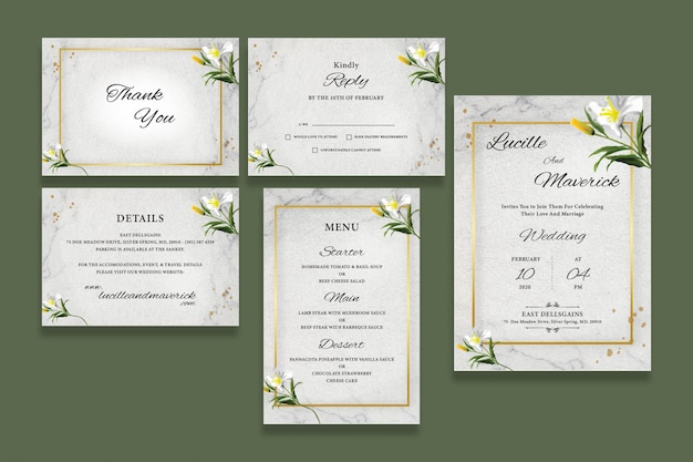 Botanisches hochzeitseinladungsset