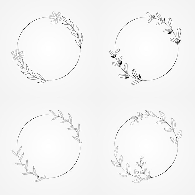 Botanisches Rahmenvektordesign des Kreisrahmens