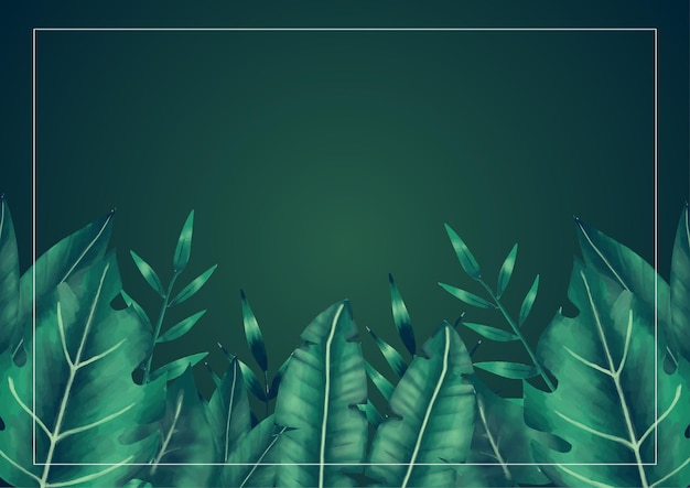 Botanisches tropisches Blattaquarellelement grün