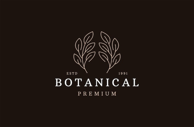 Botanisches vektor-logo-kosmetik-emblem bio-produkt