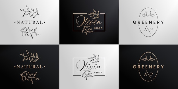 Boutique für goldene Branding-Logo-Designkollektion