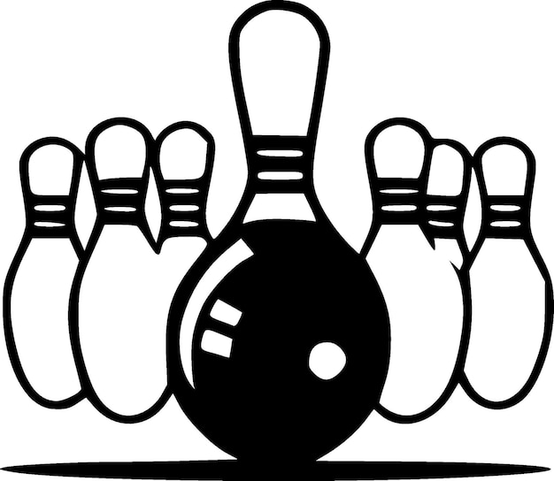 Vektor bowling schwarz-weiß isolierte symbolvektorillustration