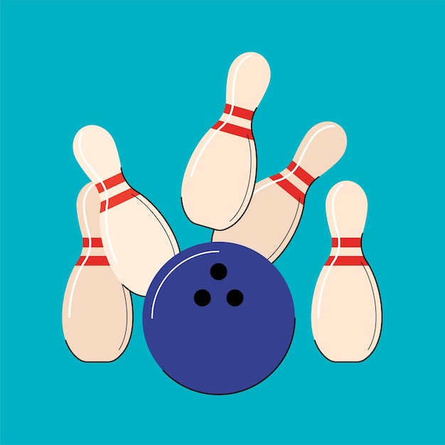 Bowling-streik isolierte vektorillustration