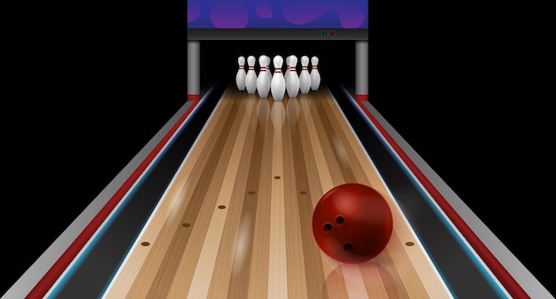 Bowlingbahn Realistische Zusammensetzung
