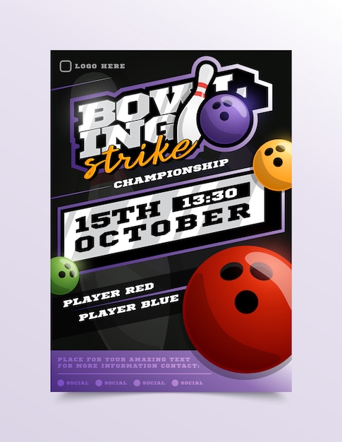 Vektor bowlingsport-flyer