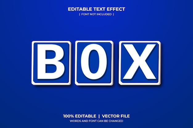 Vektor box editierbarer textstileffekt