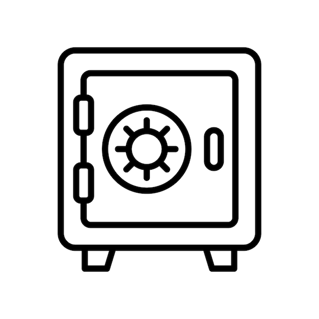 Box-geld-safe-icon-vektor im trendigen design