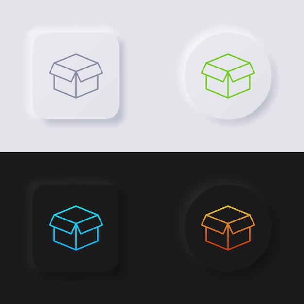 Box-icon-set mehrfarbiger neumorphismus-button soft-ui-design für webdesign anwendungs-ui und mehr icon-set button-vektor