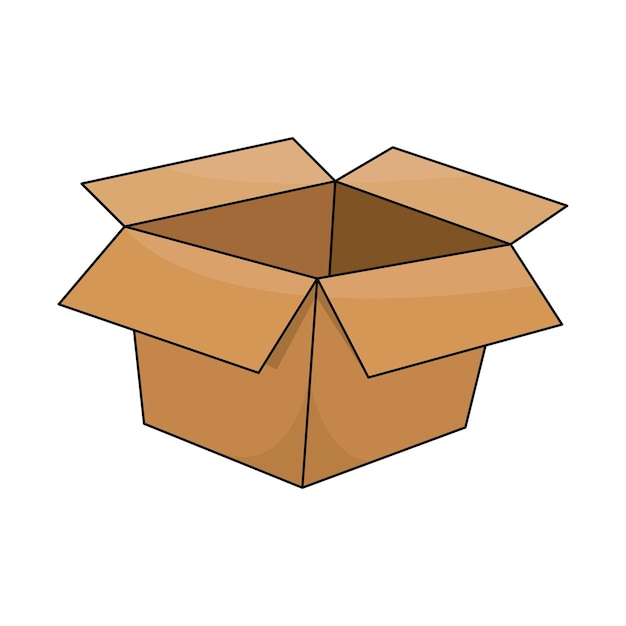 Box-Vektor-Illustration. Cartoon-Box. Box Hand zeichnen isoliert.
