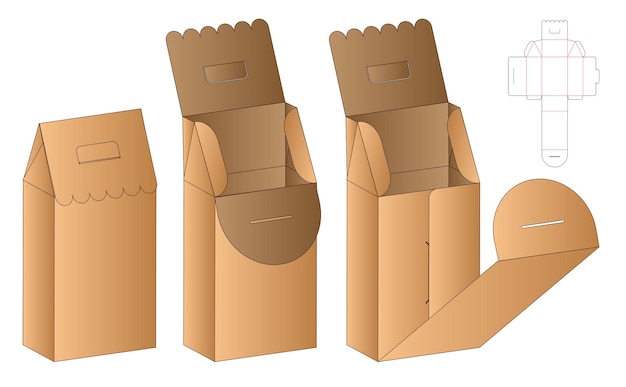 Vektor box verpackung dieline vorlage design illustration