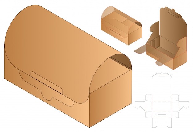 Box verpackung gestanzte vorlage. 3d