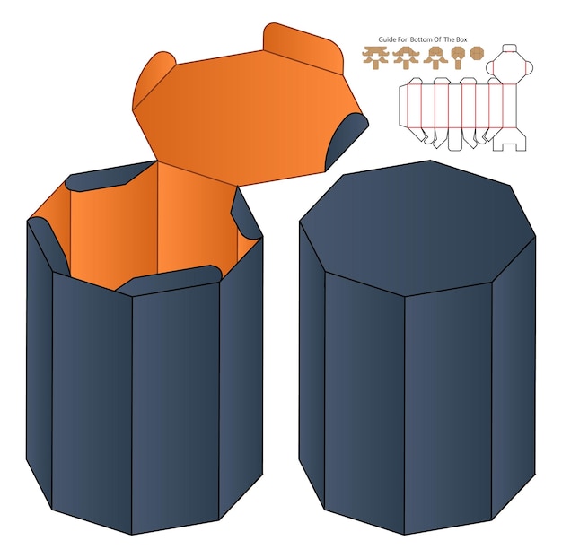 Vektor box verpackung gestanzte vorlage design 3d-modell