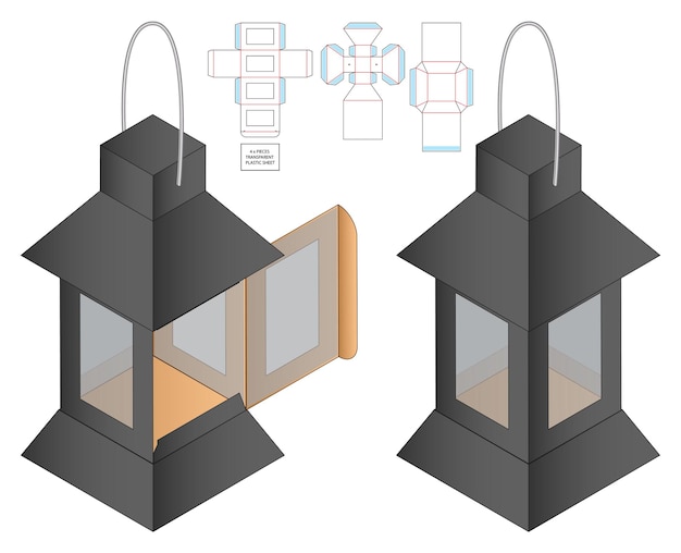 Box verpackung gestanzte vorlage design 3d-modell