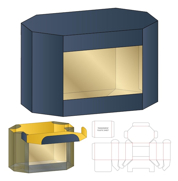 Box Verpackung gestanzte Vorlage Design 3D-Modell