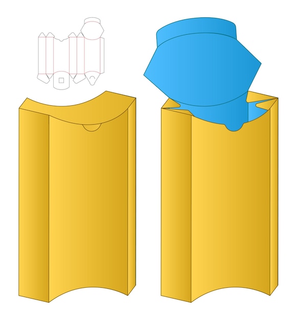 Box verpackung gestanzte vorlage design 3d-modell