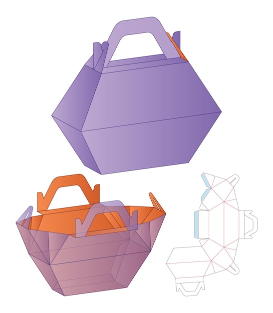 Box Verpackung gestanzte Vorlage Design 3D-Modell