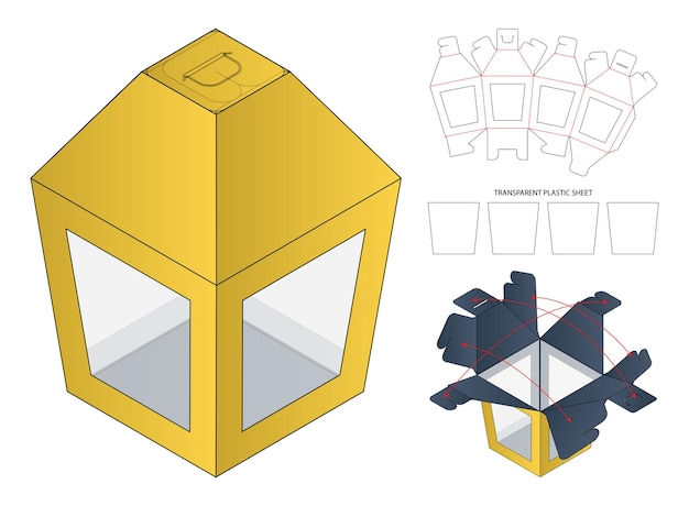 Box Verpackung gestanzte Vorlage Design 3D-Modell