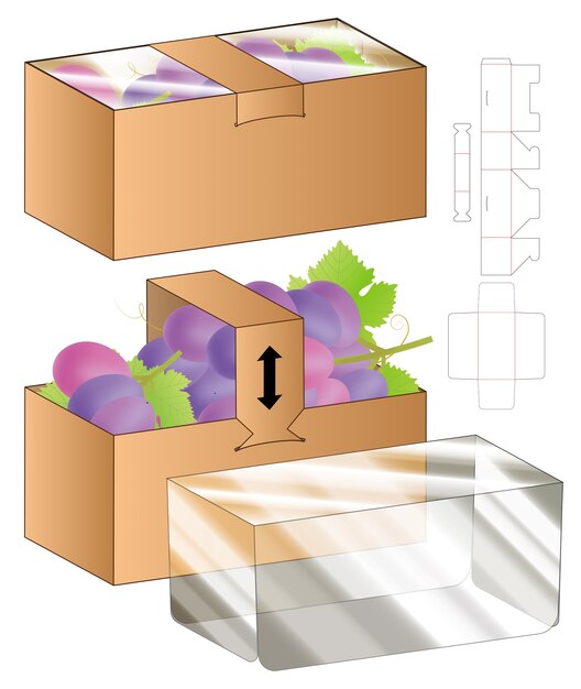 Vektor box verpackung gestanzte vorlage design. 3d