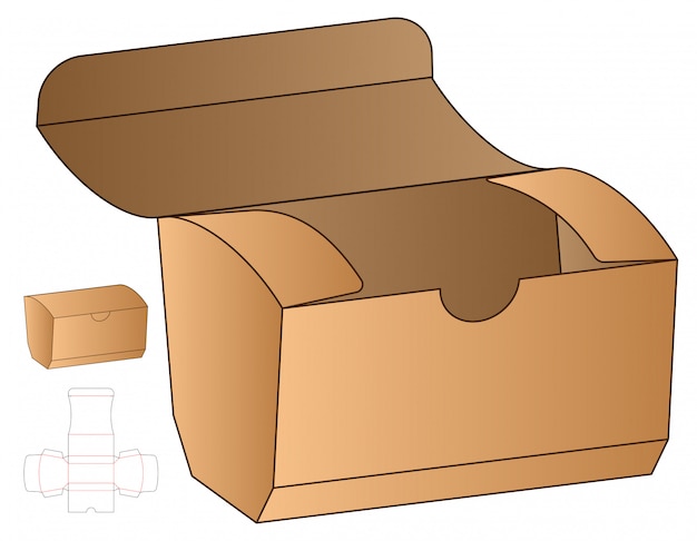 Vektor box verpackung gestanzte vorlage design. 3d