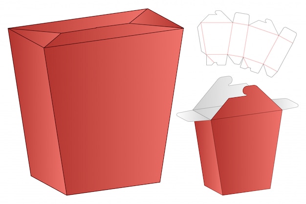 Box verpackung gestanzte vorlage design. 3d