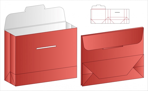 Box verpackung gestanzte vorlage design. 3d