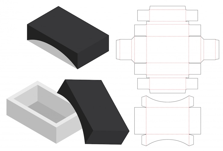 Vektor box verpackung gestanzte vorlage design.