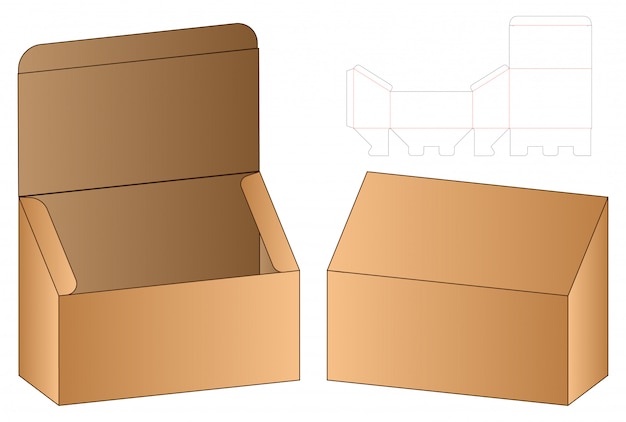 Box verpackung gestanzte vorlage design.
