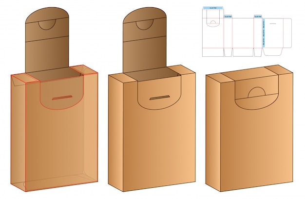 Box verpackung gestanzte vorlage design.