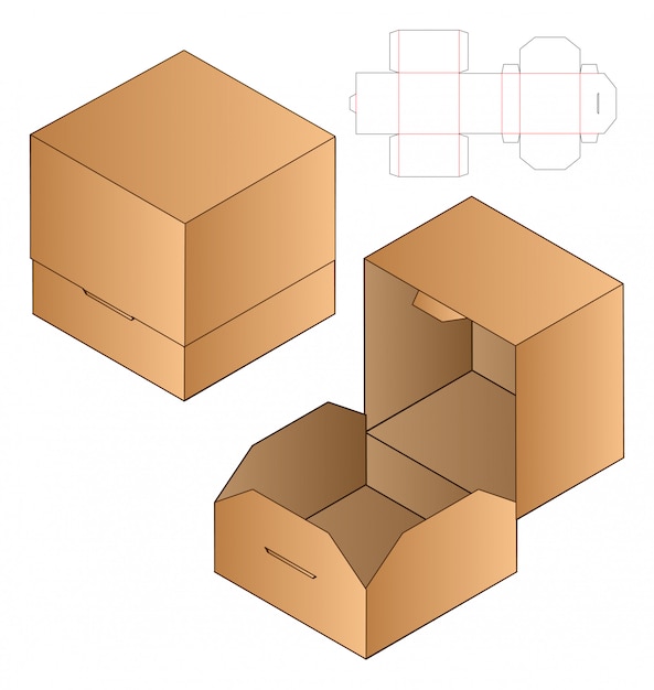 Box verpackung gestanzte vorlage design.