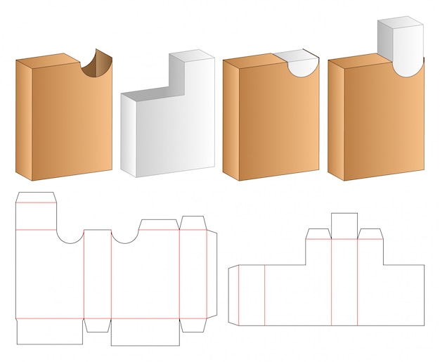 Box verpackung gestanzte vorlage design.