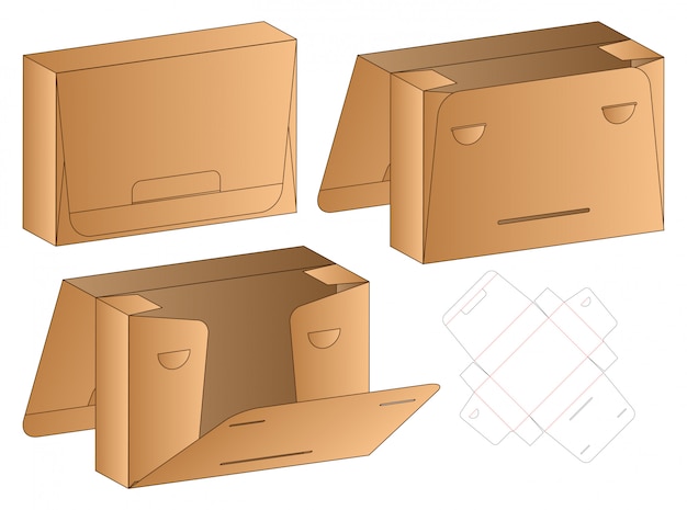 Box verpackung gestanzte vorlage design.