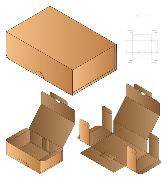 Box verpackung gestanzte vorlage design.