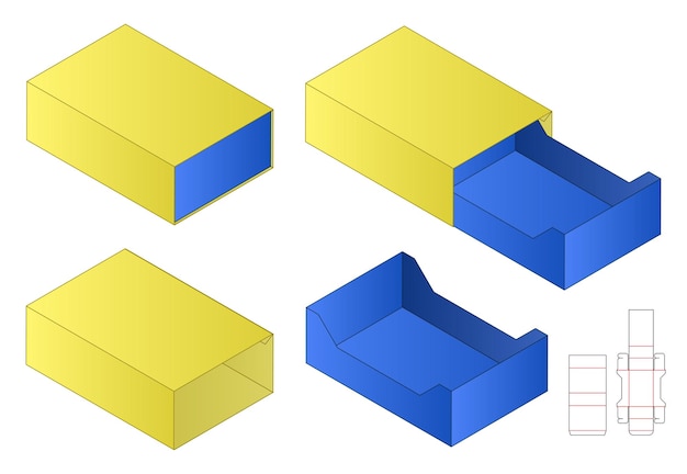 Box verpackung gestanzte vorlage design.