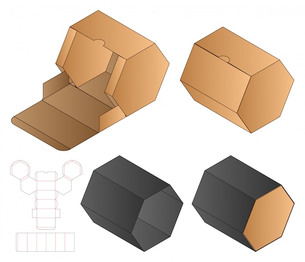 Box verpackung gestanzte vorlage