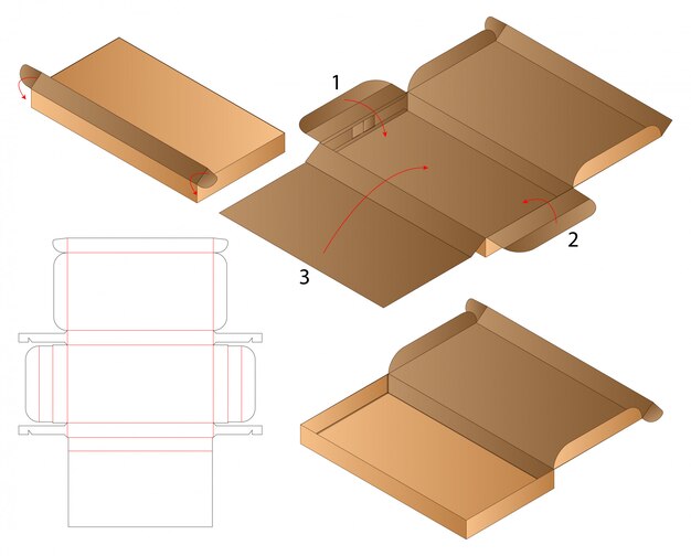 Box verpackung gestanzte vorlage.