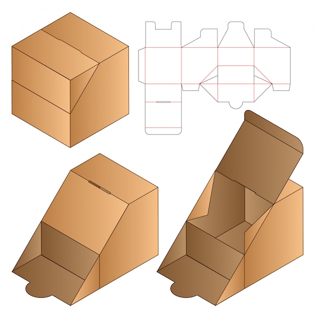 Box verpackung gestanzte vorlage.