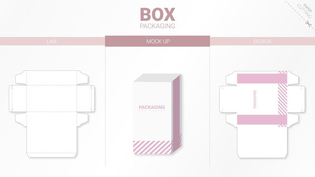 Box verpackung und moackup gestanzte vorlage