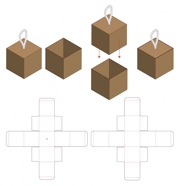 Box verpackung vorgestanzte template-design.