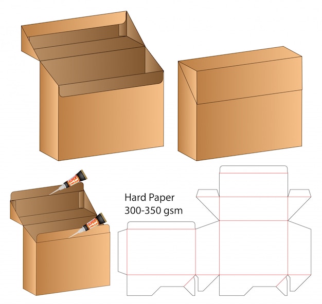 Box verpackung vorgestanzte template-design