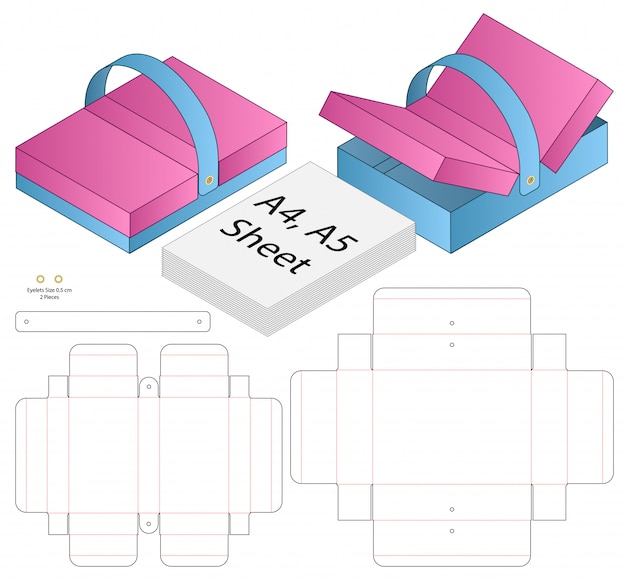 Box verpackung vorgestanzte template-design.